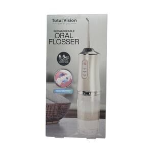 Total Vision Rechargeable Oral Flosser 5.5oz Water Tank Dental USB Waterproof